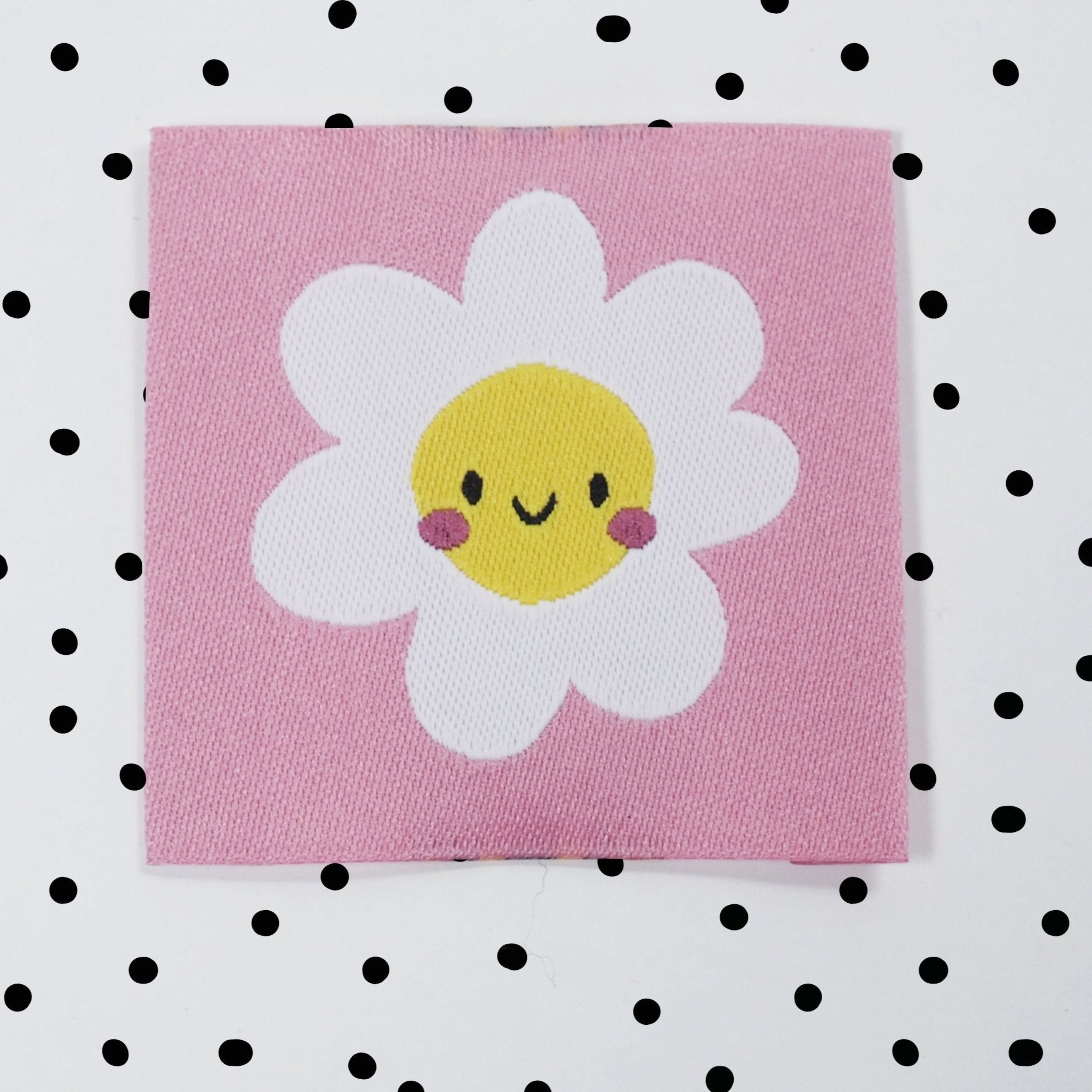 Weblabel *Blüte mit Gesicht auf Rosa* - Paul & Clara