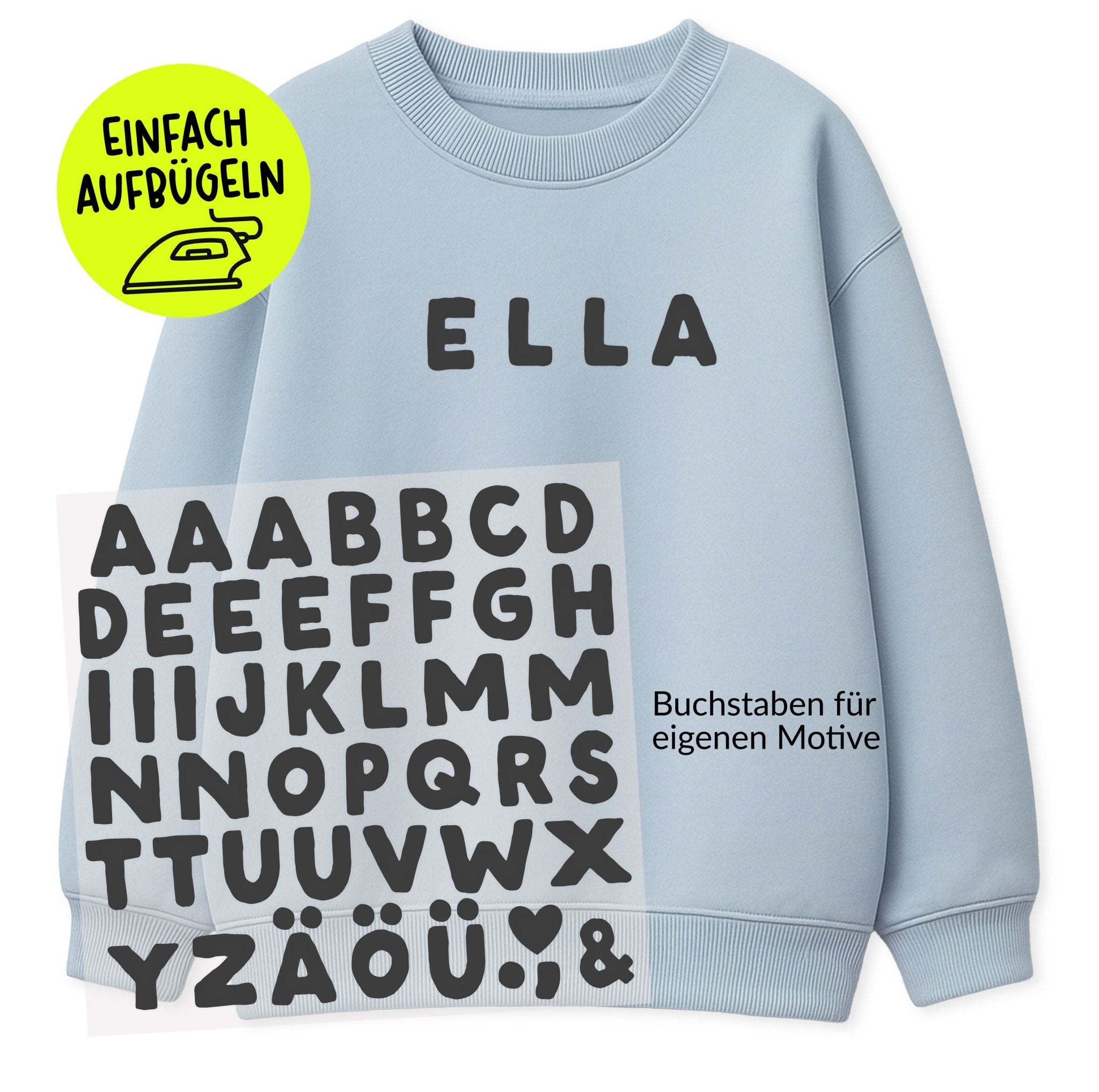 XL Flock - Patch - ABC Buchstaben *iron - on* - Paul & Clara