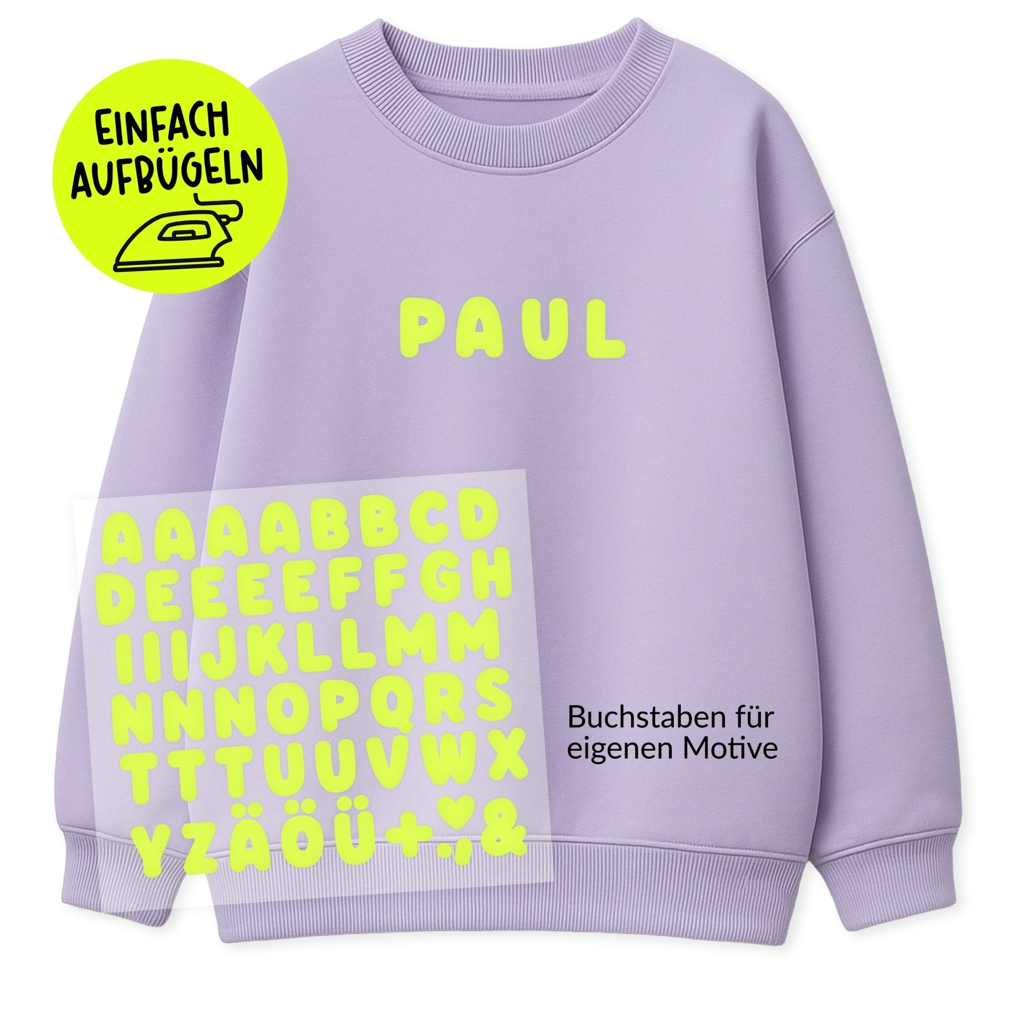 XL Flock - Patch - ABC Buchstaben *iron - on* - Paul & Clara