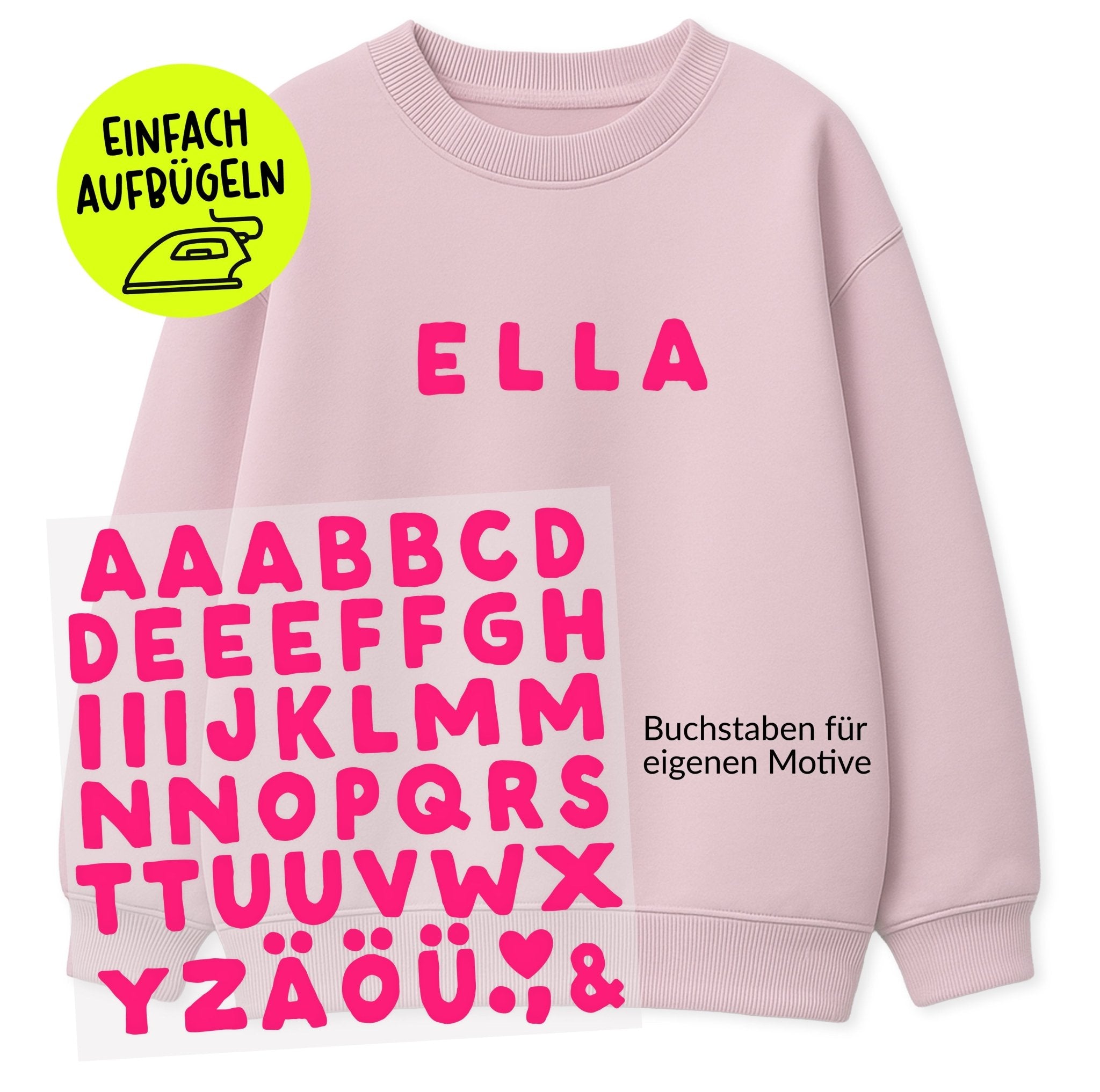 XL Flock - Patch - ABC Buchstaben *iron - on* - Paul & Clara