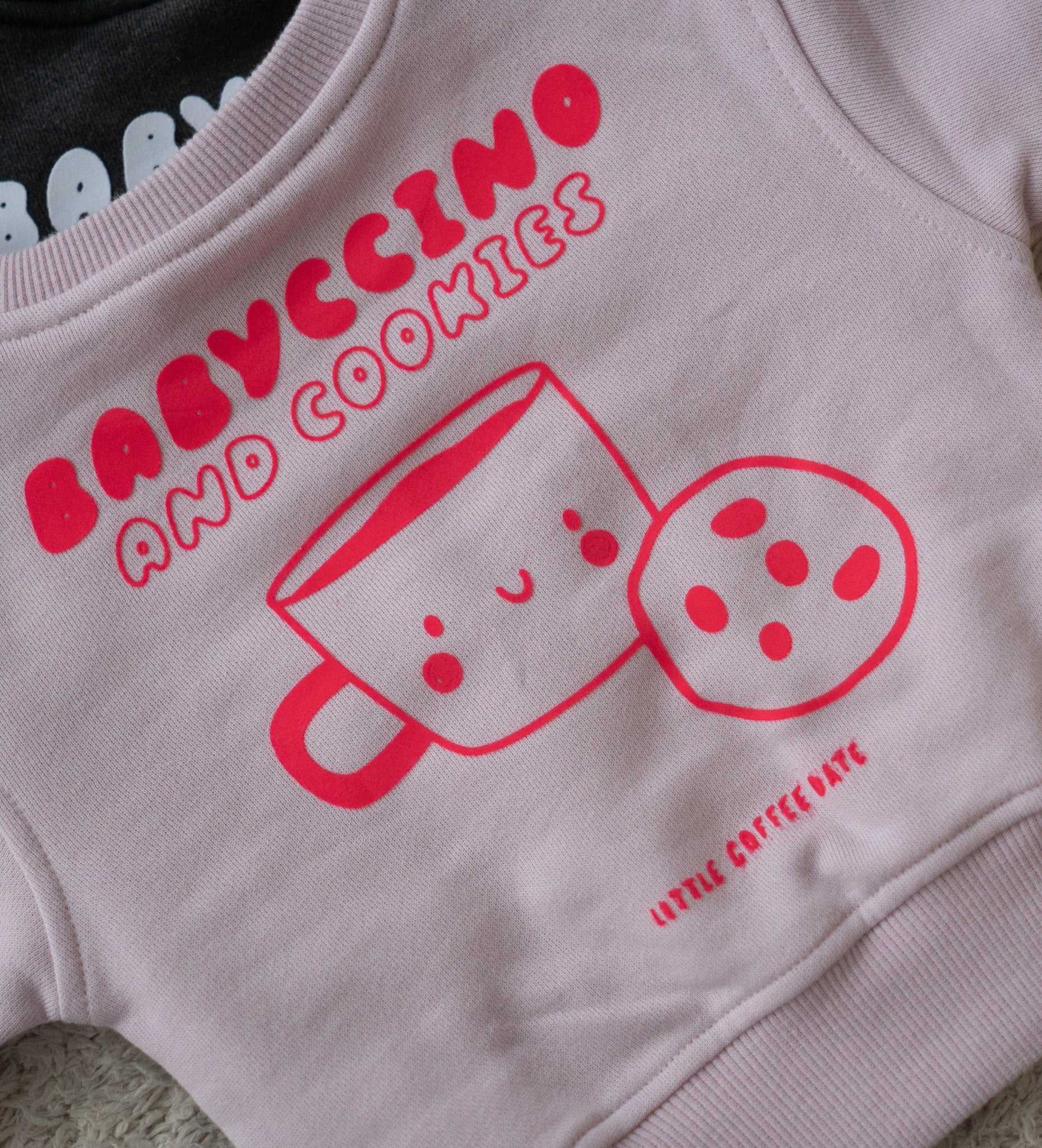 XL Flock-Patch - babyccino & cookies *iron-on* - Paul & Clara