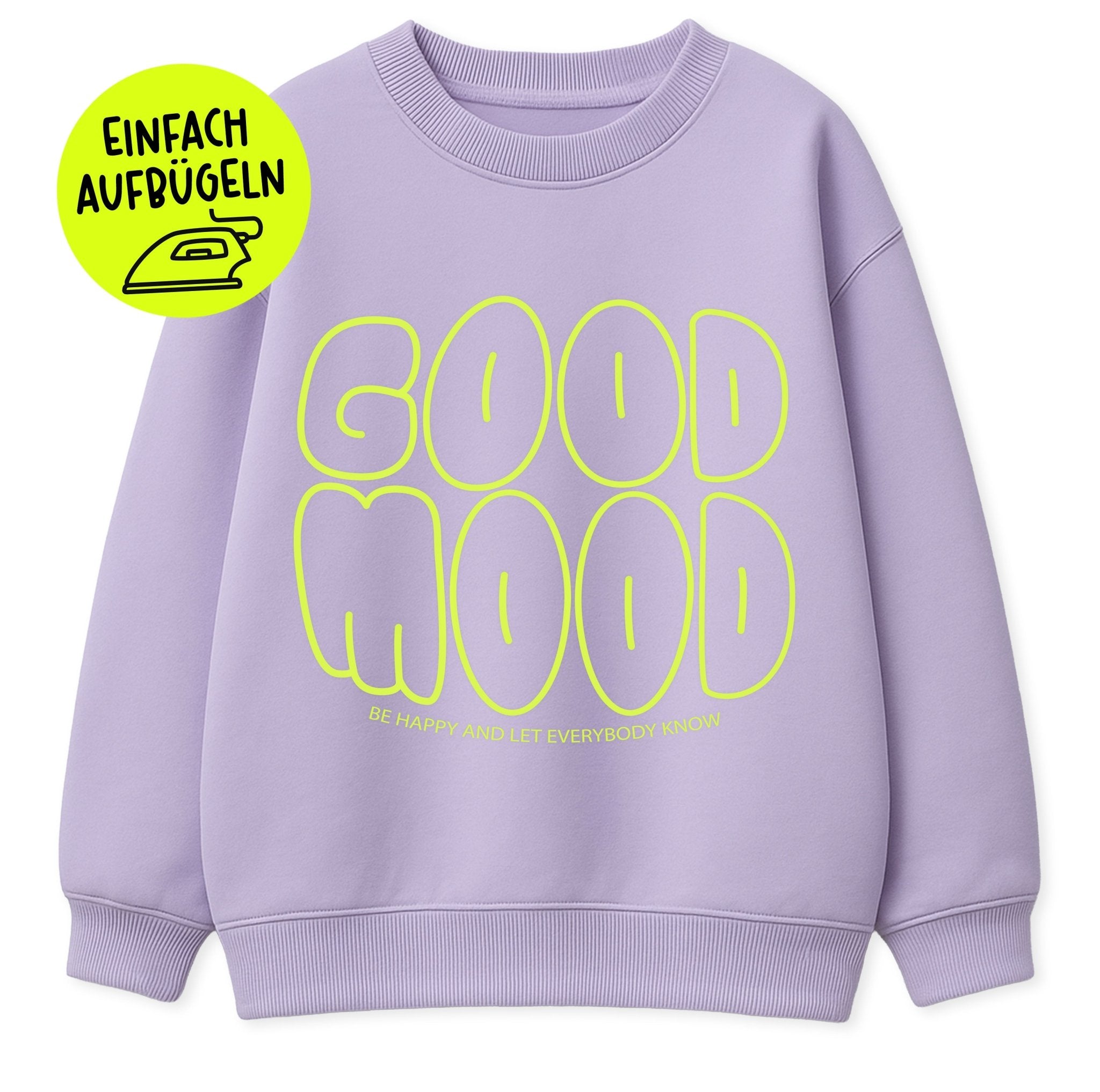 XL Flock-Patch - good mood *iron-on* - Paul & Clara