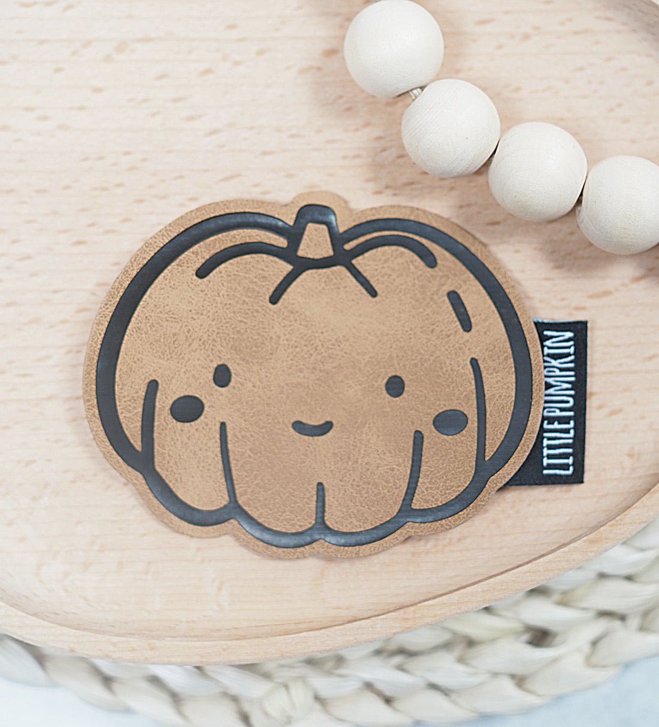 XL - Kunstlederlabel - Kürbis *iron - on* - Paul & Clara