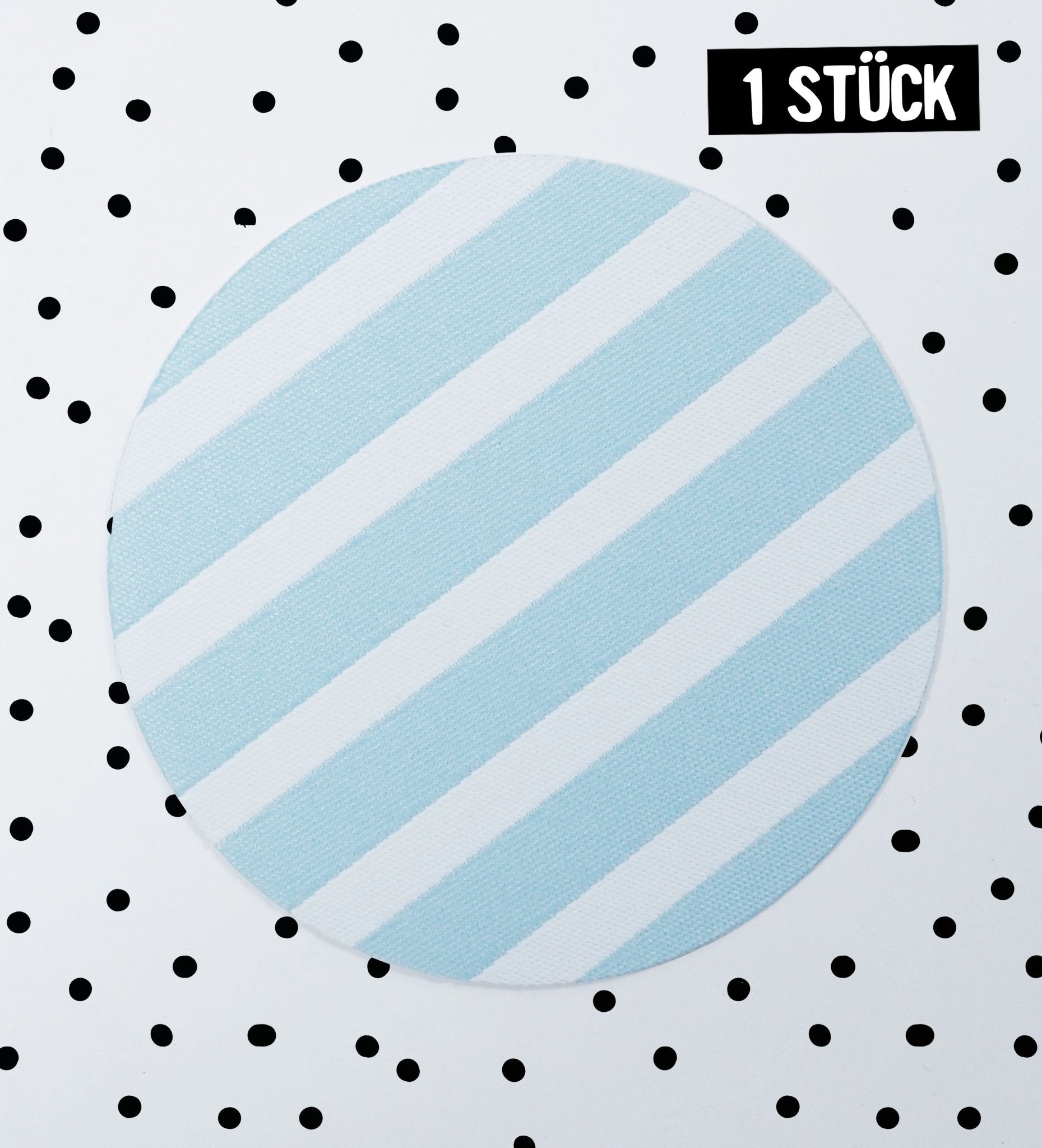 XXL - Patch - Streifen mint/weiß - rund *iron - on* - Paul & Clara