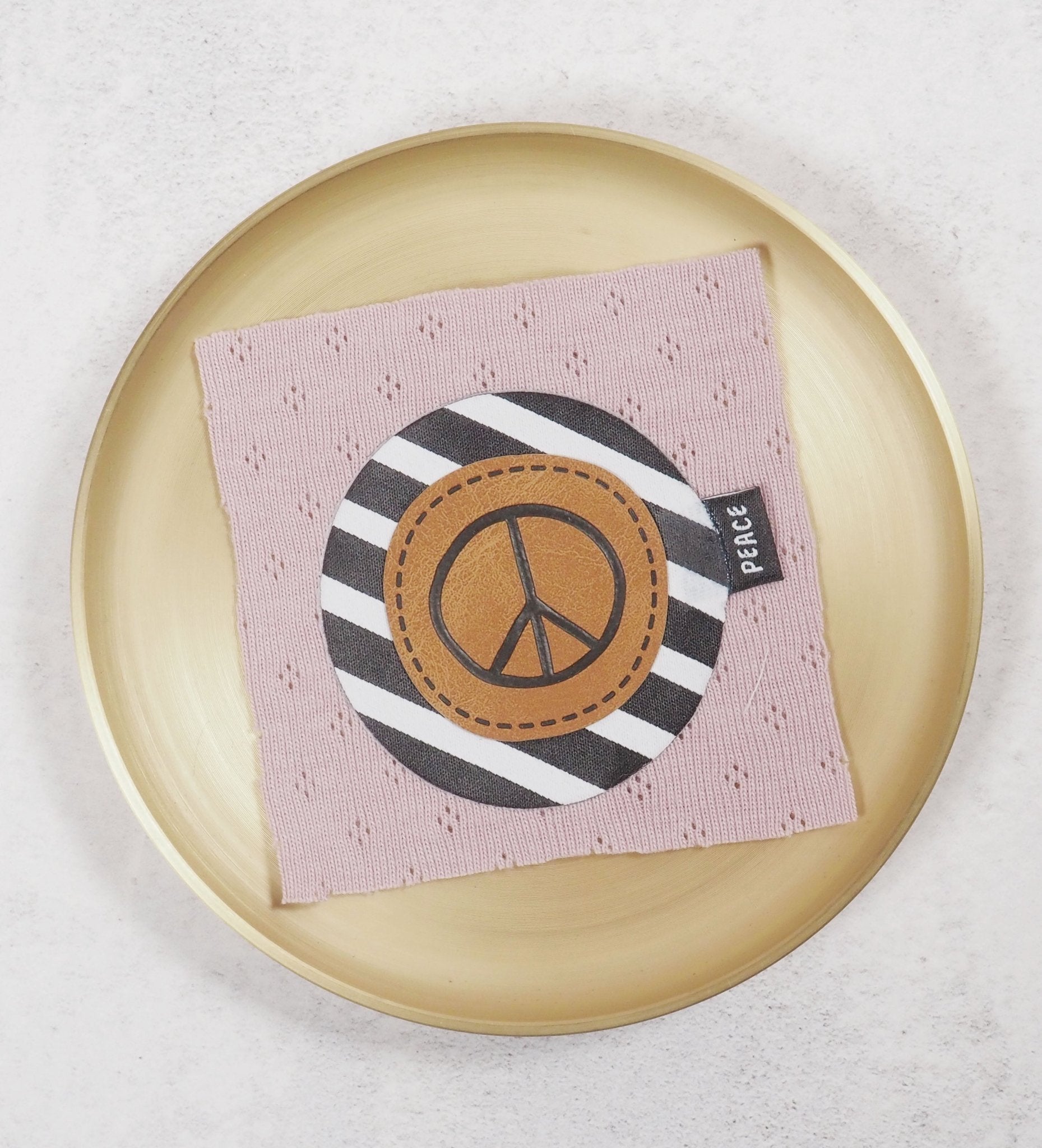 XXL - Patch - Streifen Schwarz/Weiß - rund *iron - on* - Paul & Clara