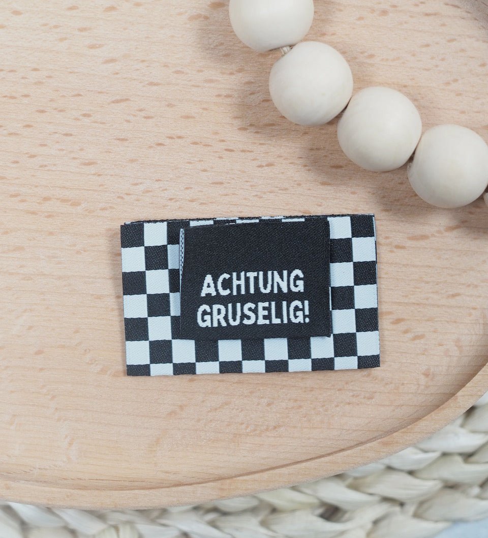 XXL - Web - Klapplabel *Check * schwarz/weiß* - Paul & Clara