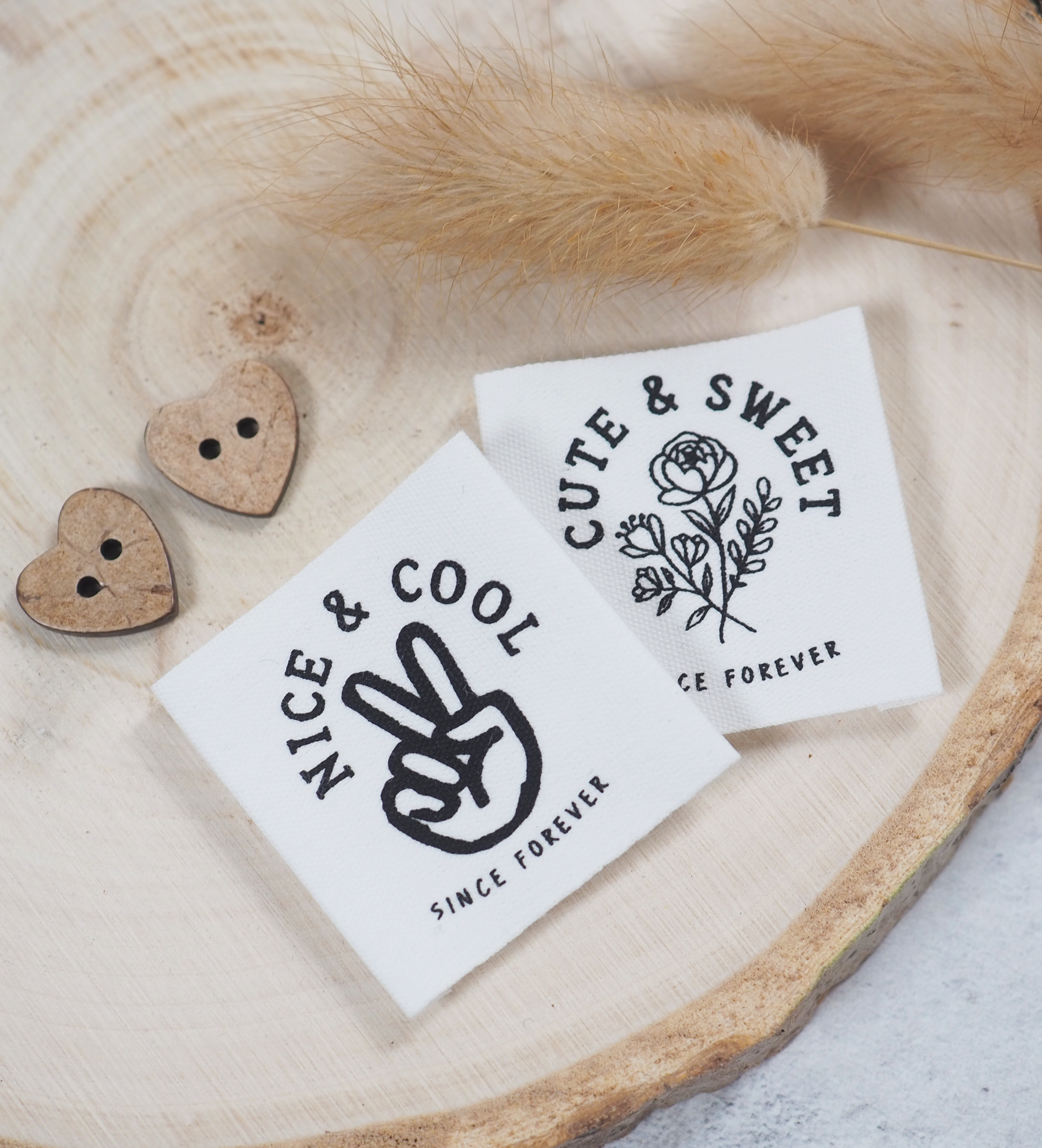 Weblabel *cute & sweet Rose* 4x4 cm - 4er Pack