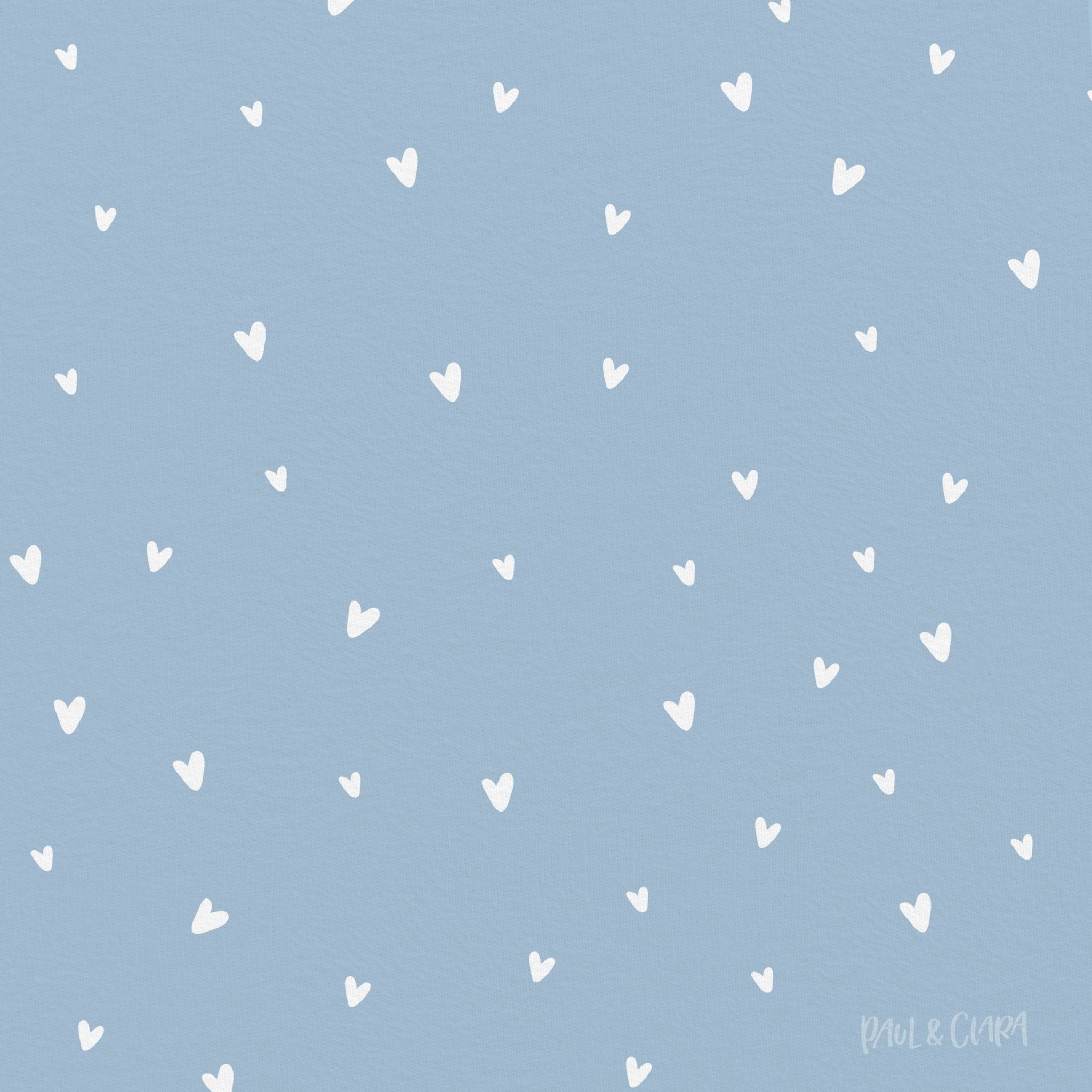 Kleine Prinzessin - Allover Herzen *Hellblau* - Paul & Clara
