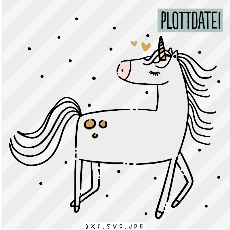 Plottervorlage Einhorn Thilda - Paul & Clara