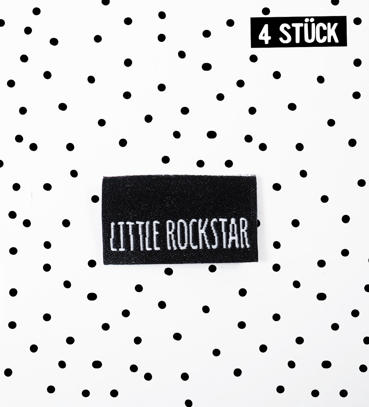 Weblabel *little rockstar* - Schwarz - 4er Pack