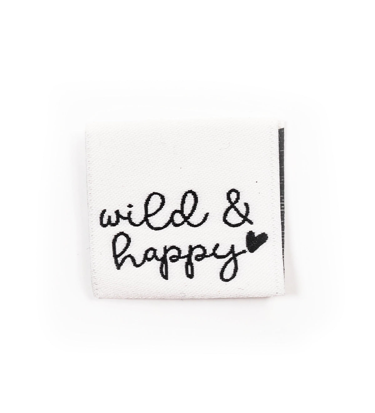 Klapp-Weblabel *wild & happy* weiß - 4er Pack