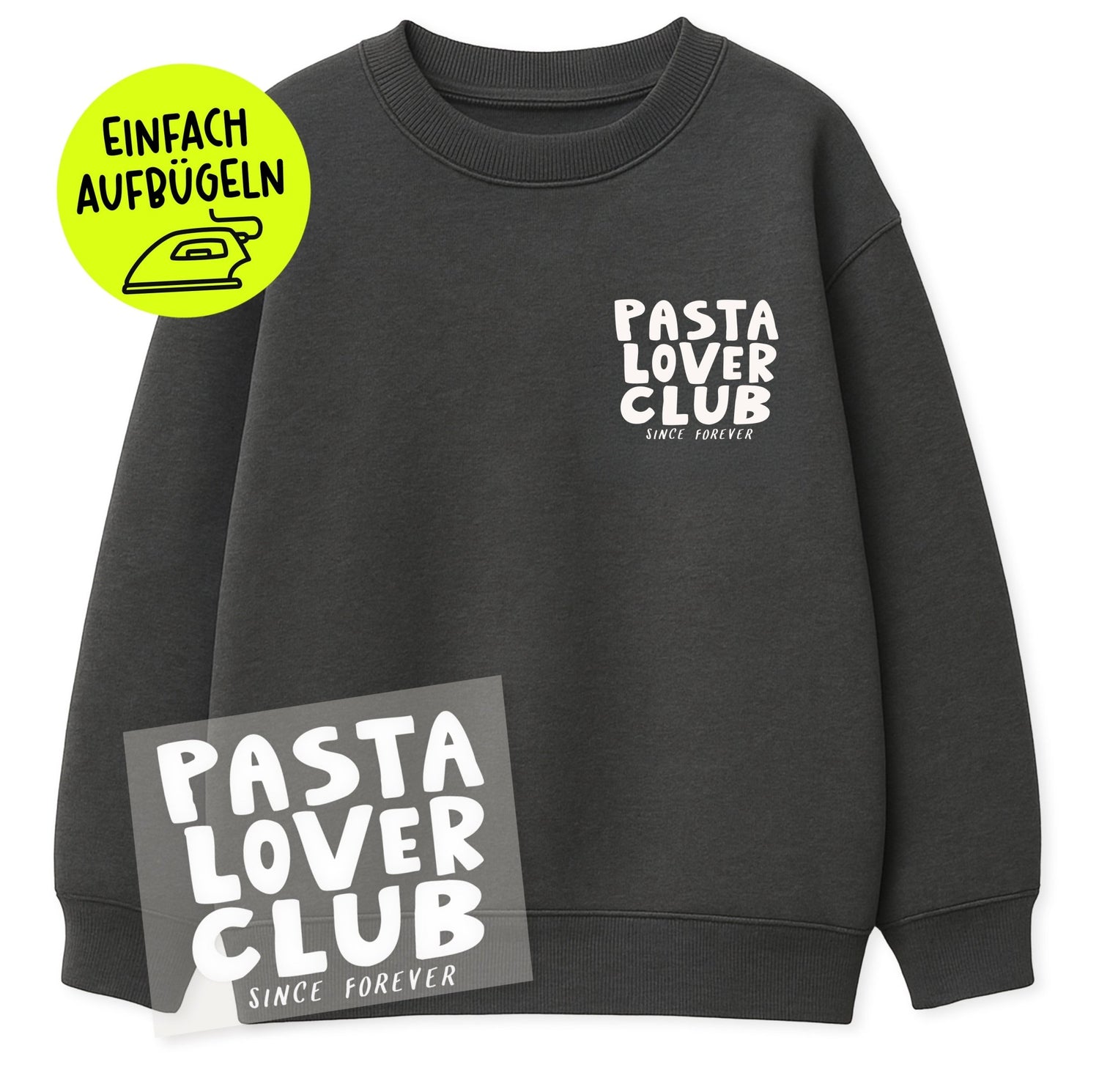 Bügelbild - Pasta Lover Club - Paul &amp; Clara