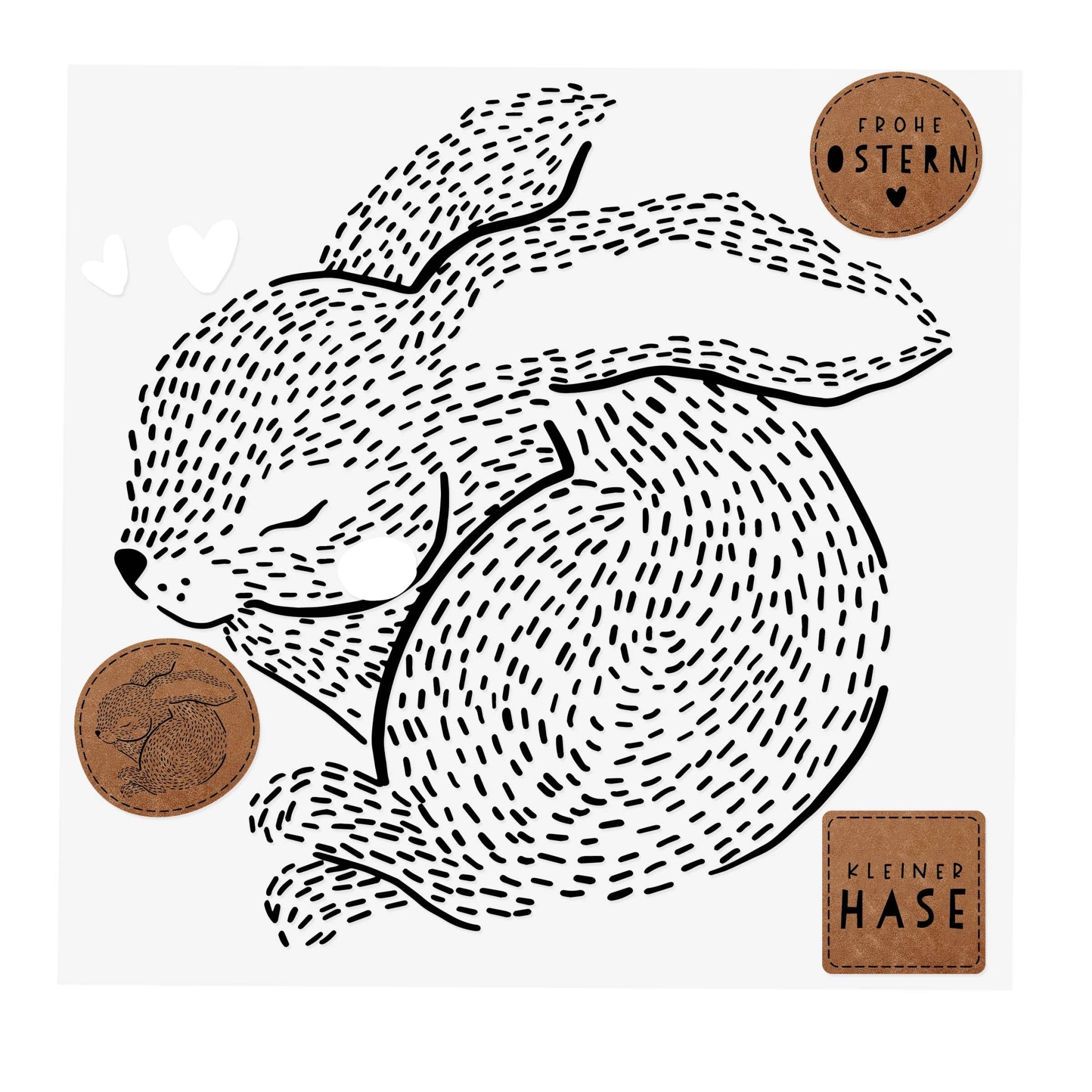 Bügelbild - Boho Hase - 210 x 210 mm - Paul &amp; Clara