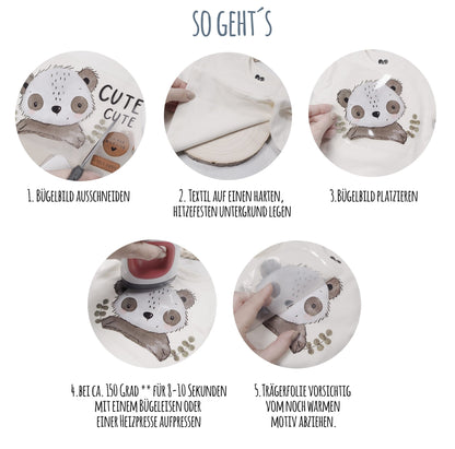 Bügelbild Größenlabel - Herz *128* - A6 - Paul &amp; Clara