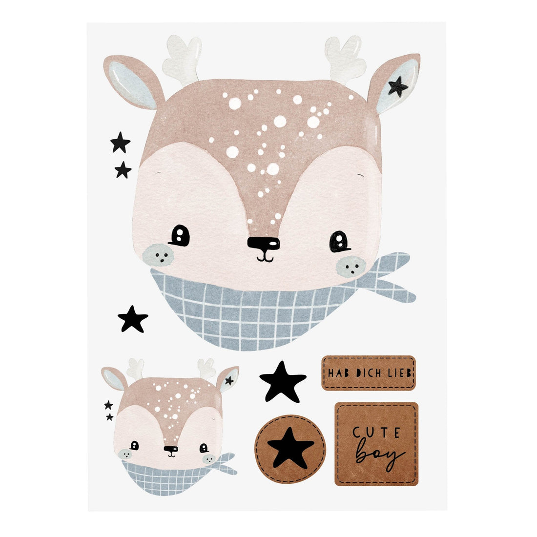 Bügelbild - Reh Rudolph - A5 - Paul &amp; Clara