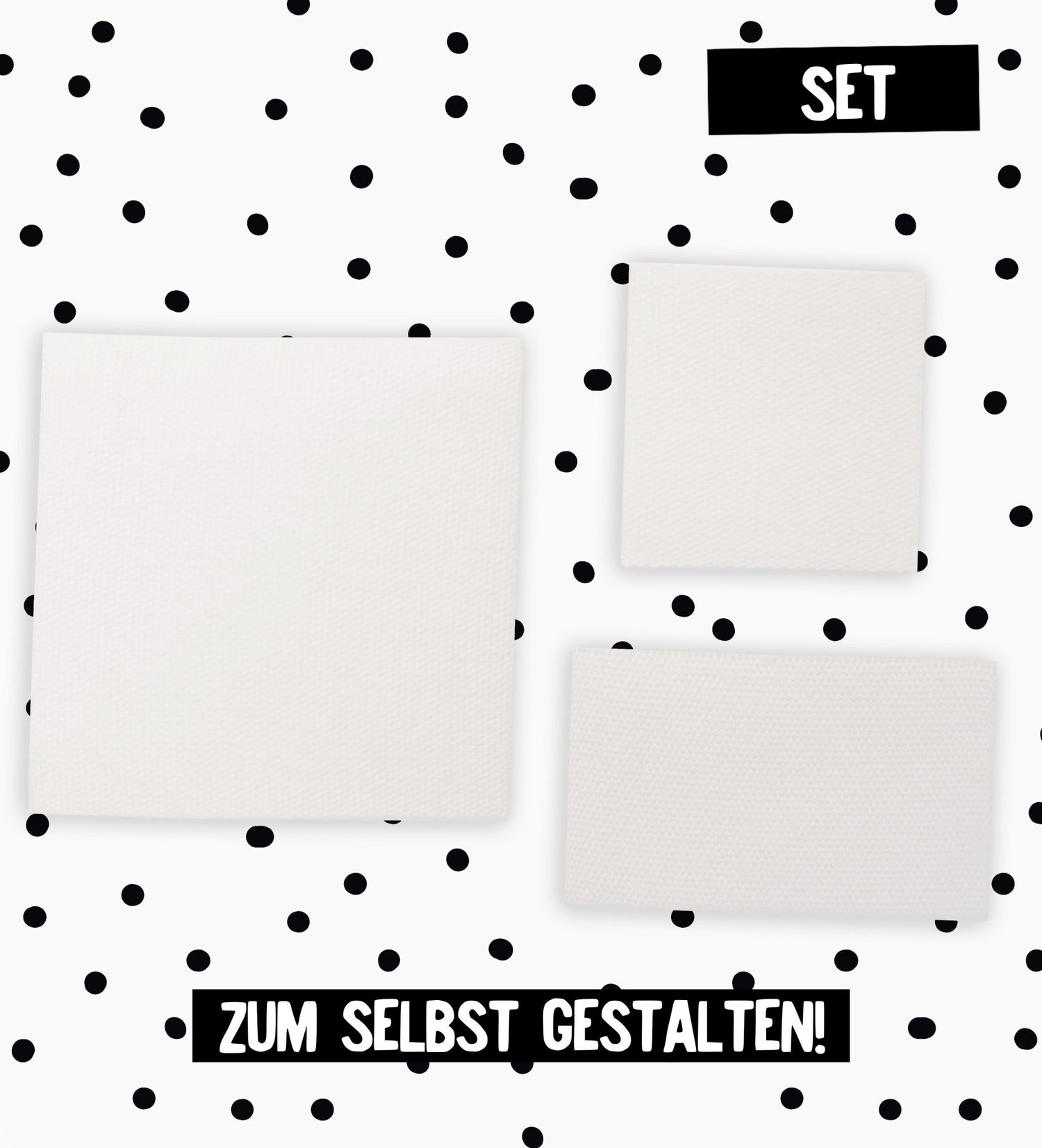 DIY Baumwolllabel Blanko *ecru* - SET - 3er Pack - Paul &amp; Clara
