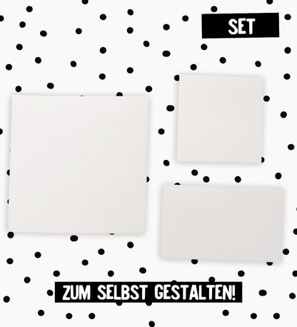 DIY Baumwolllabel Blanko *ecru* - SET - 3er Pack - Paul &amp; Clara