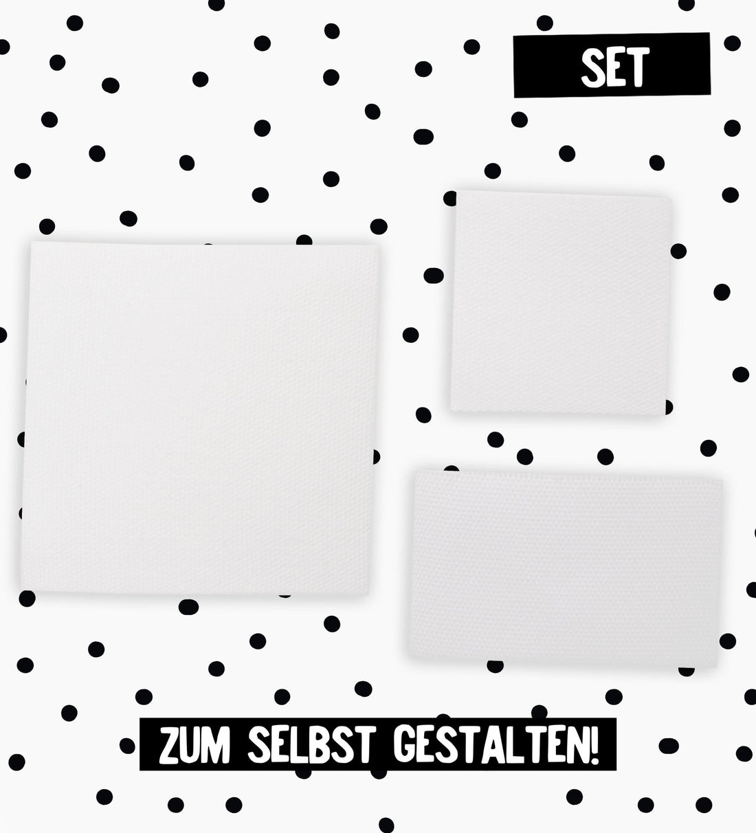 DIY Baumwolllabel Blanko *weiß* - SET - 3er Pack - Paul &amp; Clara