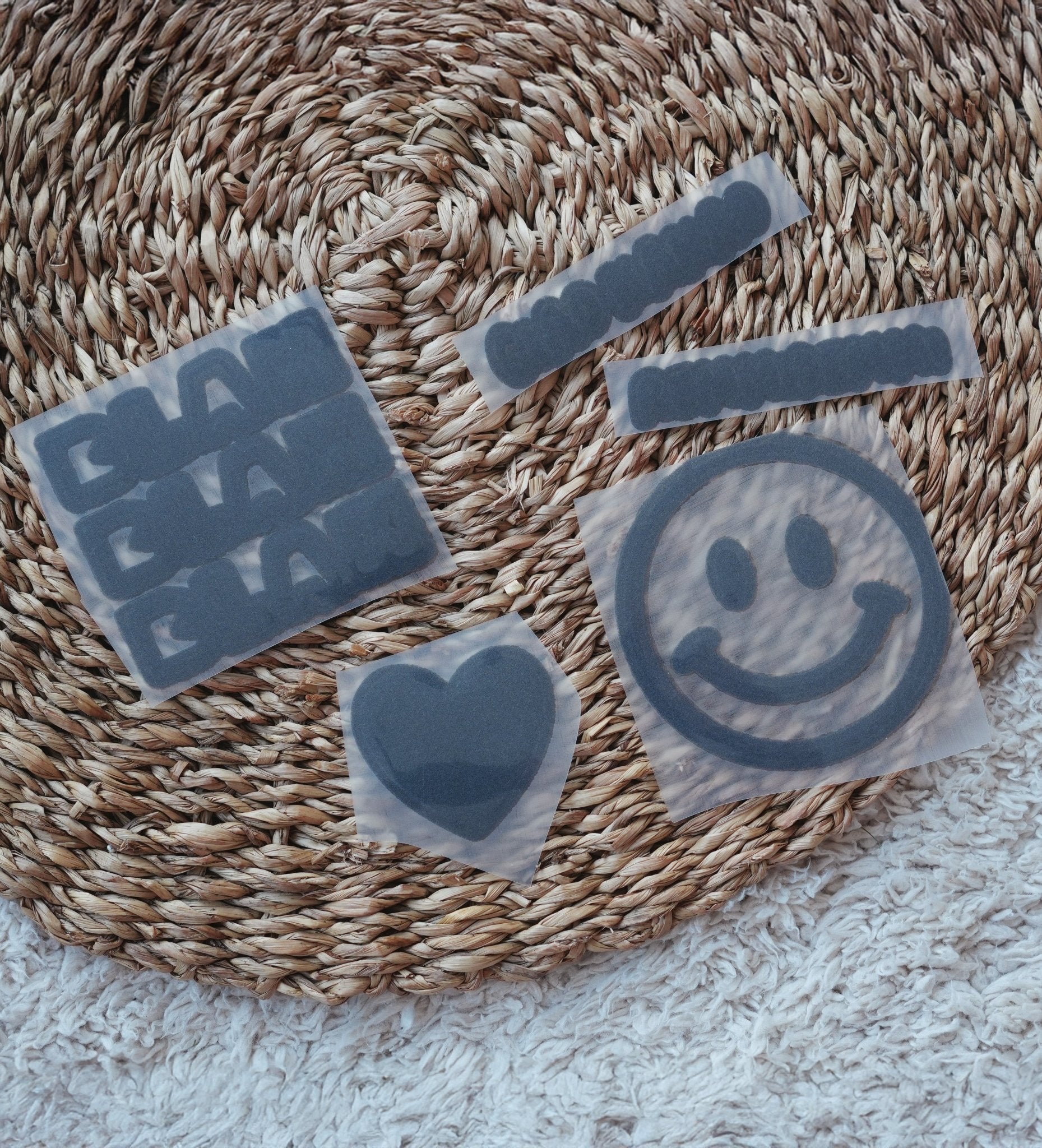 Flock - Patch - blah blah blah *iron - on* - Paul &amp; Clara
