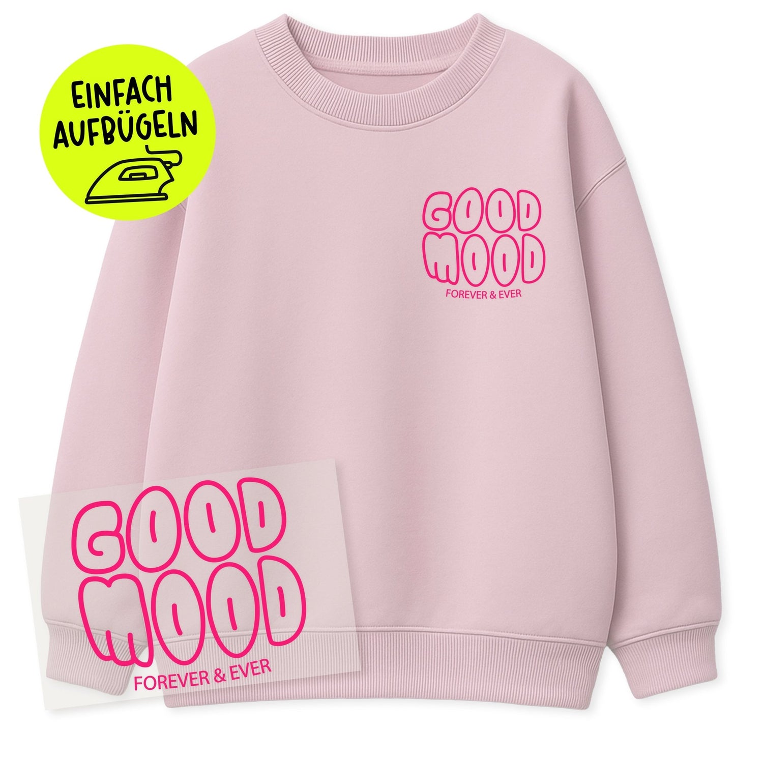 Flock-Patch - good mood *iron-on* - Paul &amp; Clara
