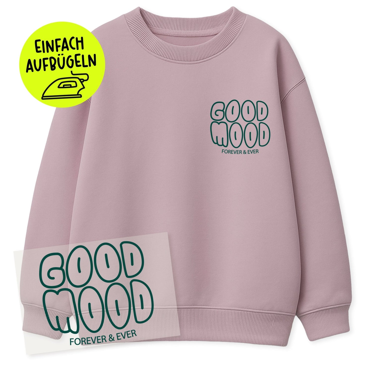 Flock-Patch - good mood *iron-on* - Paul &amp; Clara
