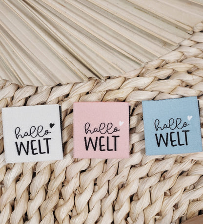 Klapp - Weblabel *hallo welt* Blau - Paul &amp; Clara