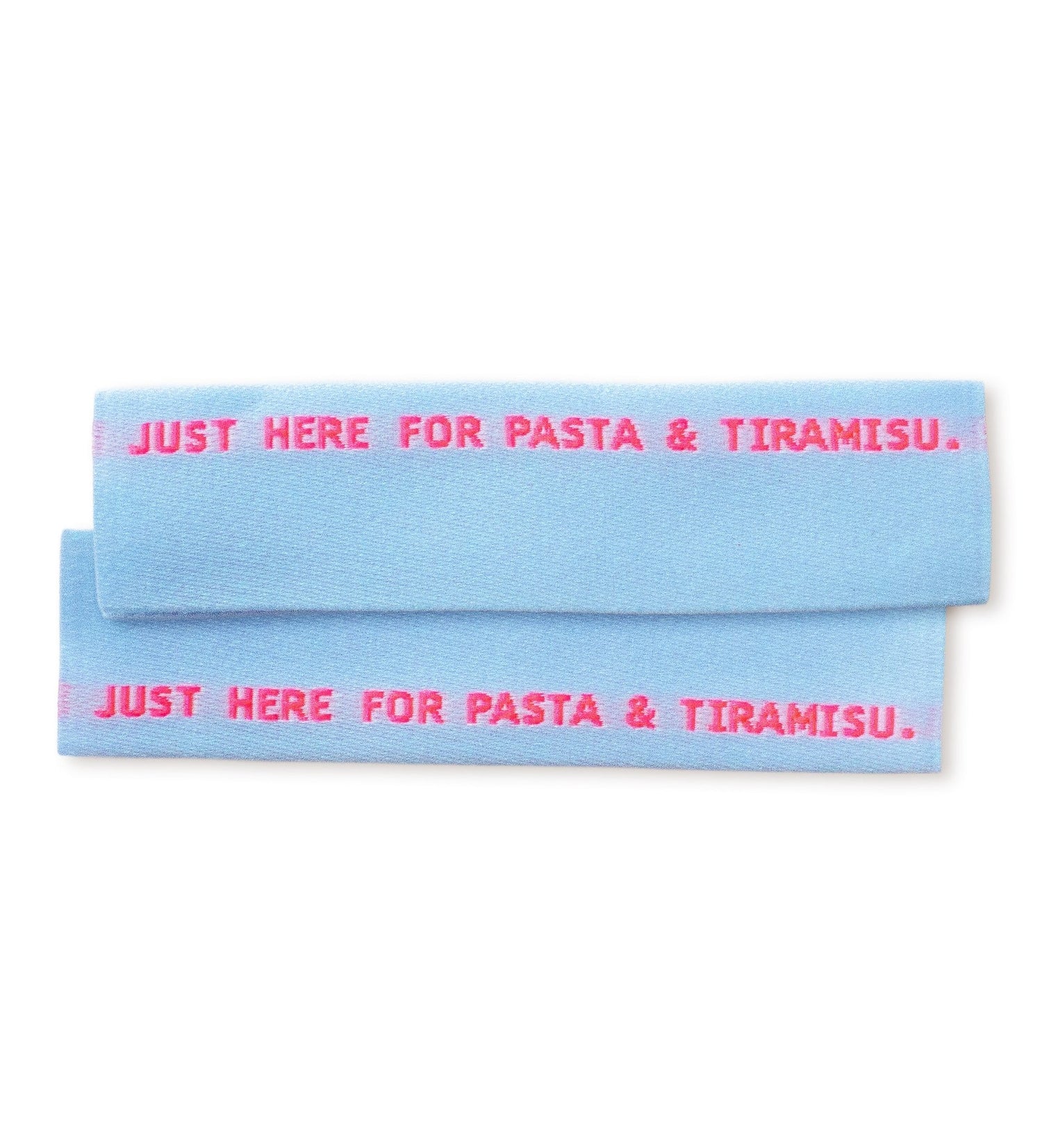 Klapp-Weblabel - just here for pizza &amp; tiramisu - Paul &amp; Clara