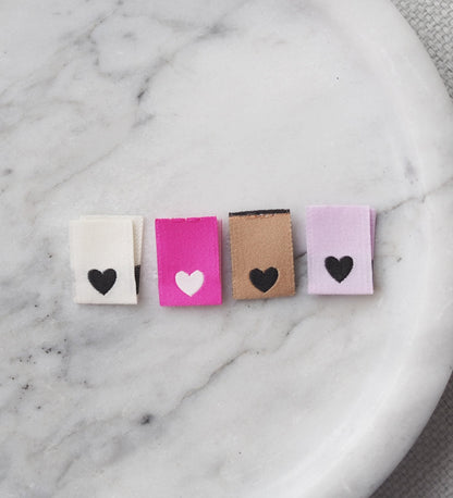 Klapp - Weblabel *Mini Herz* Neonpink - Paul &amp; Clara