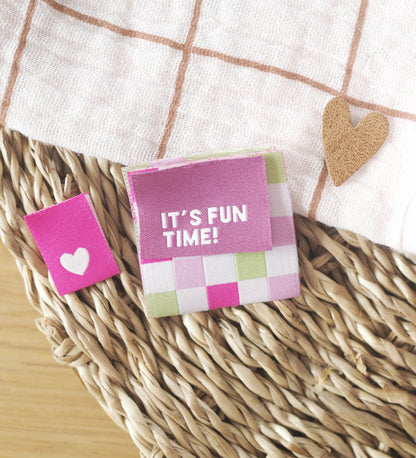 Klapp - Weblabel *Mini Herz* Neonpink - Paul &amp; Clara