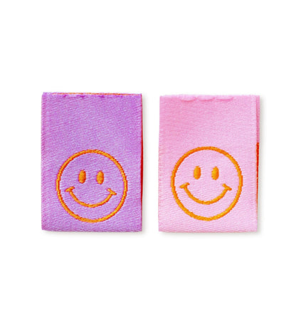 Klapp-Weblabel - smile lila/rosa *2er Set* - Paul &amp; Clara
