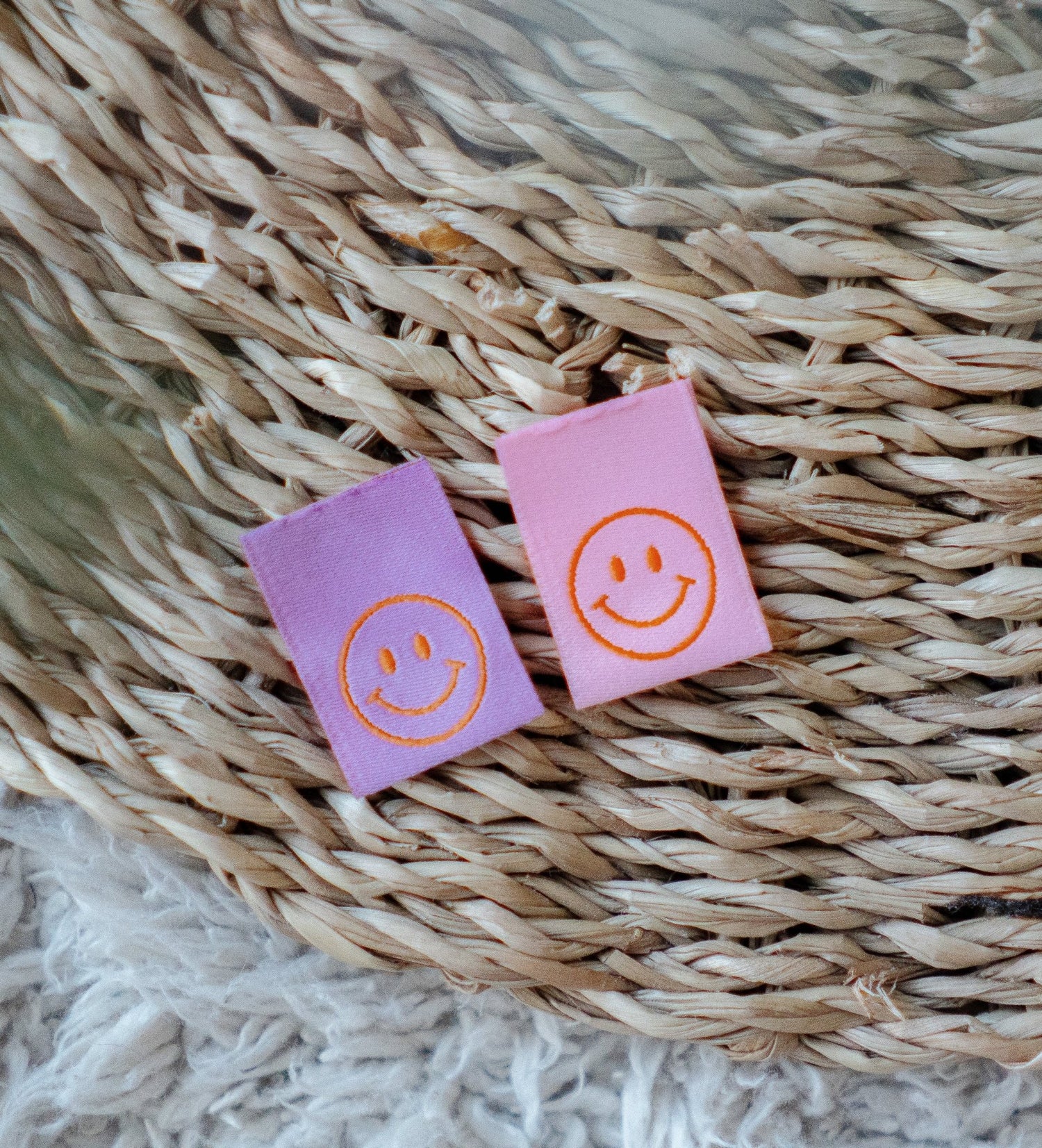 Klapp-Weblabel - smile lila/rosa *2er Set* - Paul &amp; Clara