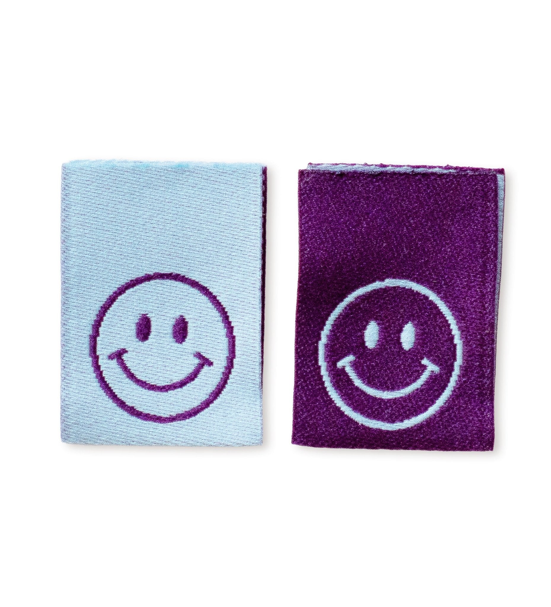 Klapp-Weblabel - smile mauve/hellblau *2er Set* - Paul &amp; Clara