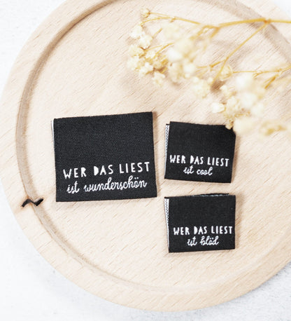 Klapp - Weblabel *wer das liest ist blöd* schwarz - Paul &amp; Clara