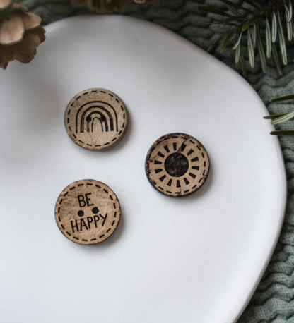 Kokosknöpfe *be happy* 20 mm - 3 Stück - Paul &amp; Clara