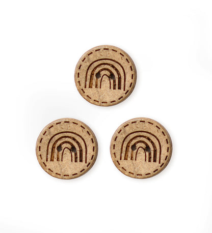 Kokosknöpfe *regenbogen* 20 mm - 3 Stück - Paul &amp; Clara