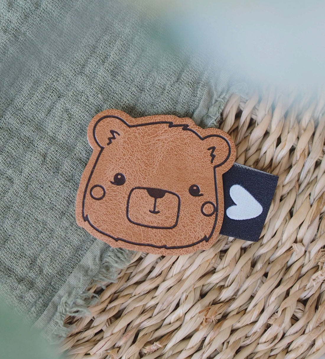 Kunstlederlabel - Bär *iron-on* - Paul &amp; Clara