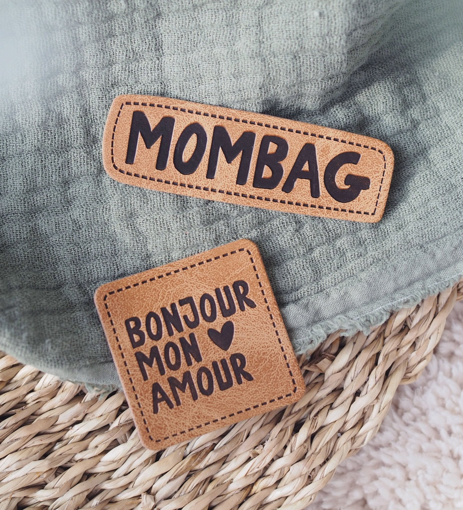 Kunstlederlabel - bonjour mon amour *iron - on* - Paul &amp; Clara