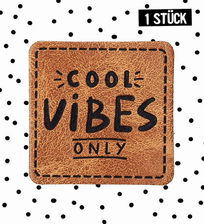 Kunstlederlabel - cool vibes only *iron - on* - Paul &amp; Clara