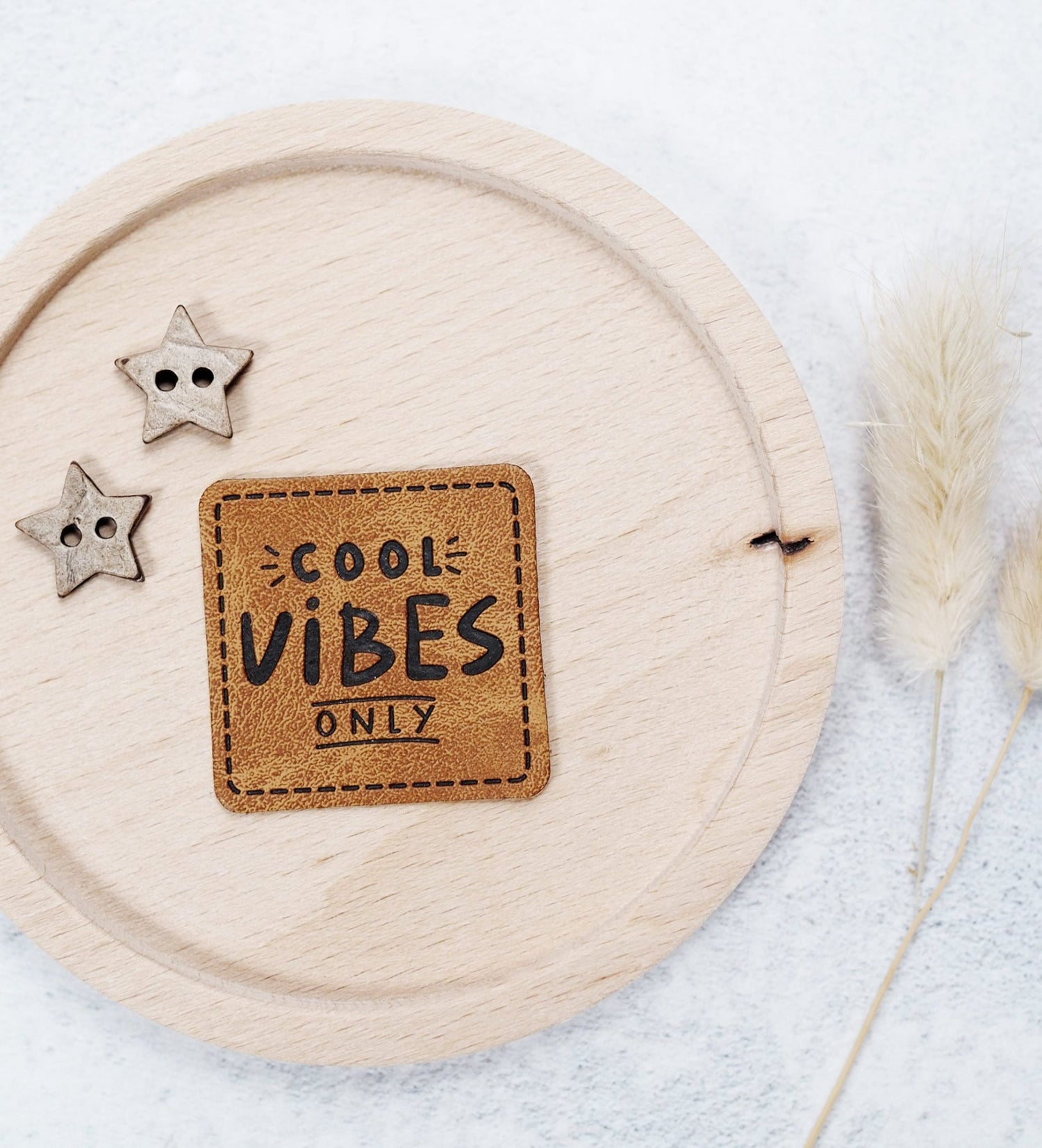 Kunstlederlabel - cool vibes only *iron - on* - Paul &amp; Clara