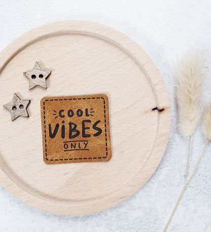Kunstlederlabel - cool vibes only *iron - on* - Paul &amp; Clara
