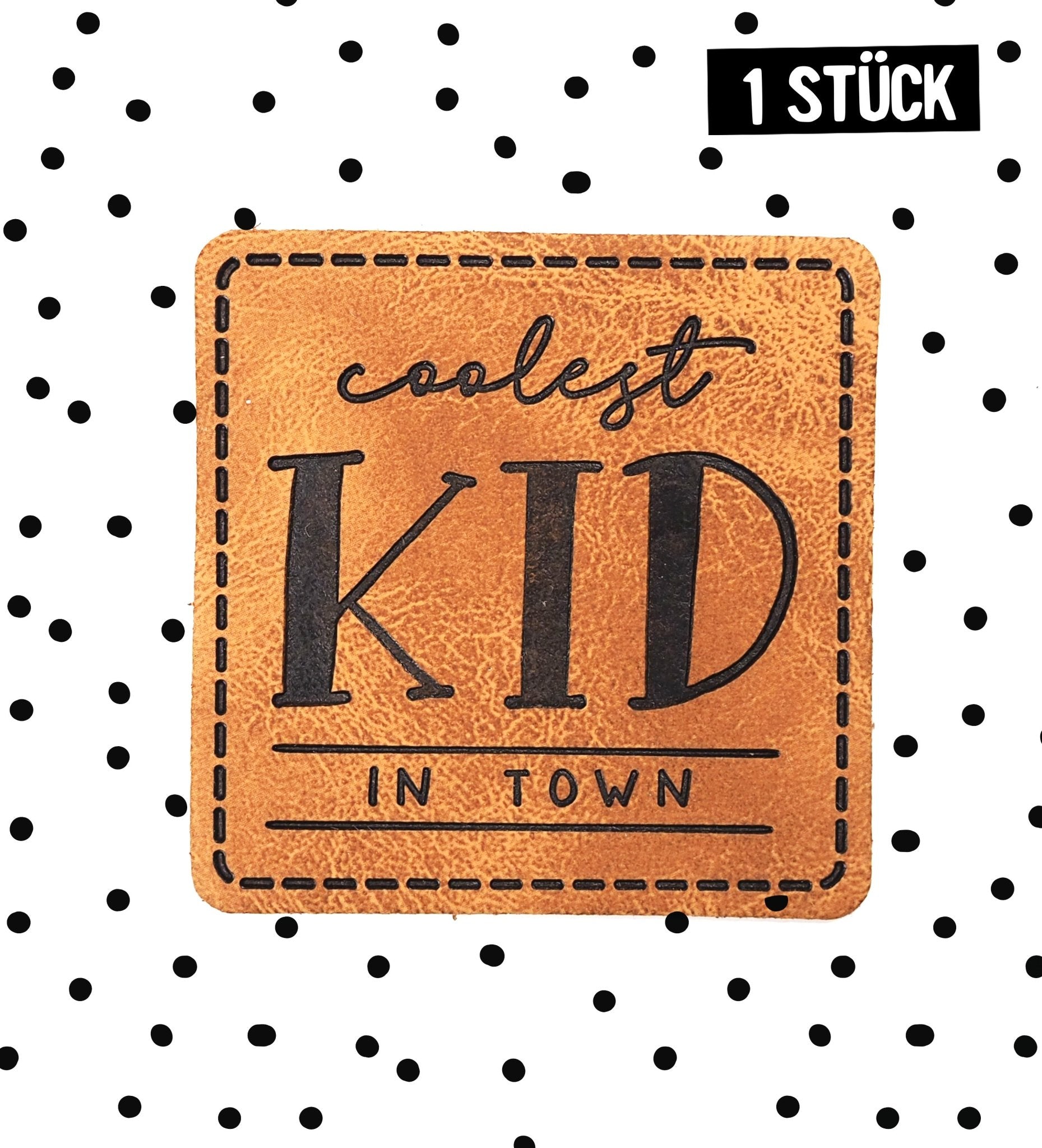 Kunstlederlabel - coolest kid in town *iron - on* - Paul &amp; Clara