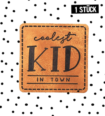 Kunstlederlabel - coolest kid in town *iron - on* - Paul &amp; Clara