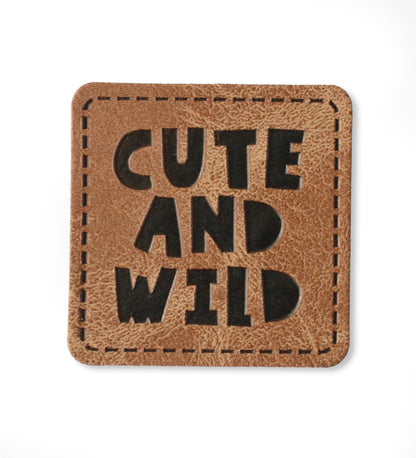 Kunstlederlabel - cute and wild *iron - on* - Paul &amp; Clara