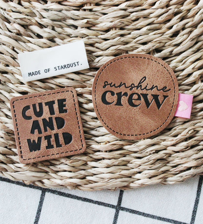 Kunstlederlabel - cute and wild *iron - on* - Paul &amp; Clara