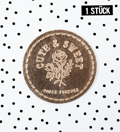 Kunstlederlabel - cute &amp; sweet gold *iron - on* - Paul &amp; Clara