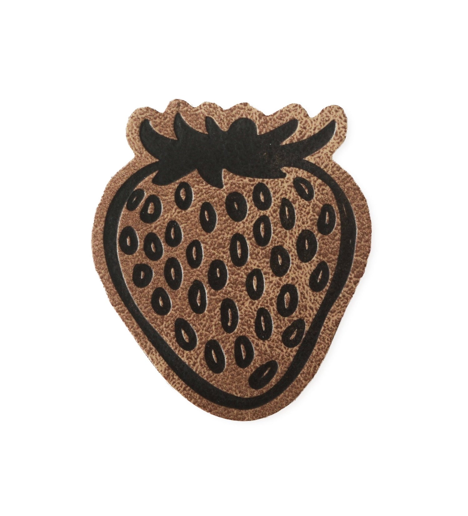 Kunstlederlabel - erdbeere *iron - on* - Paul &amp; Clara