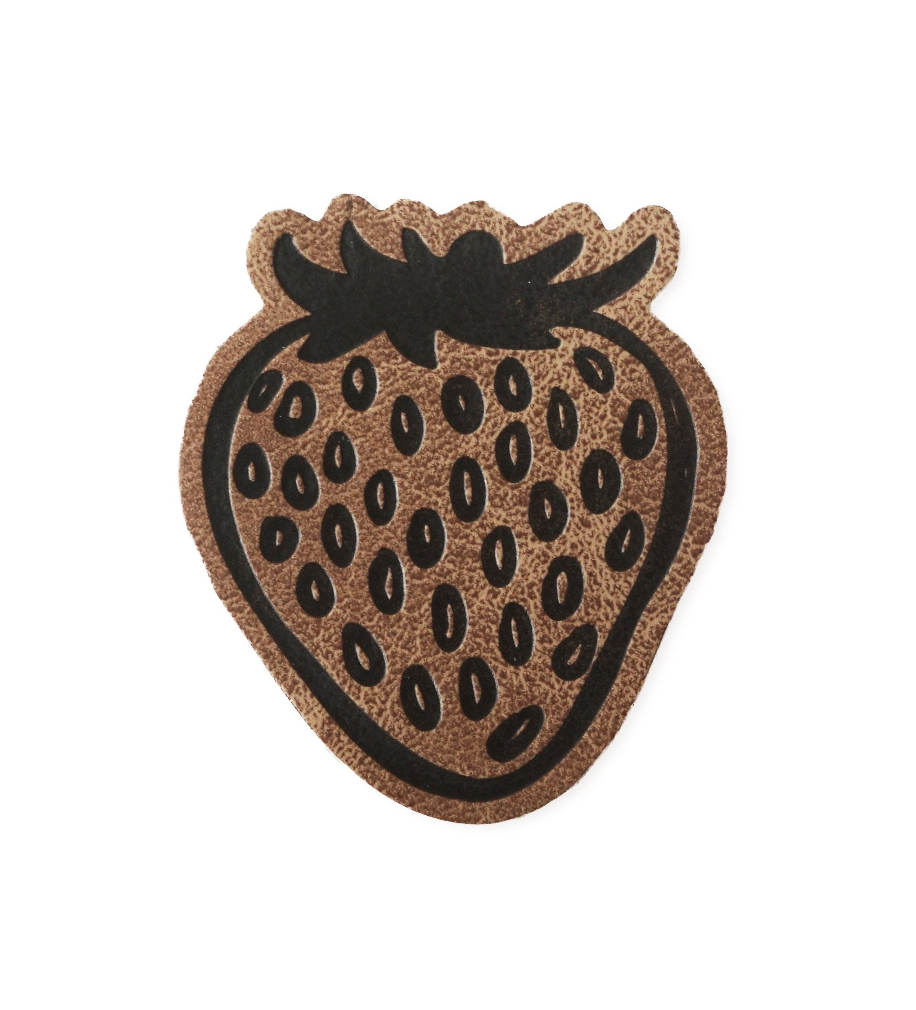 Kunstlederlabel - erdbeere *iron - on* - Paul &amp; Clara