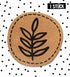 Kunstlederlabel - Farn *iron - on* - rund - Paul & Clara