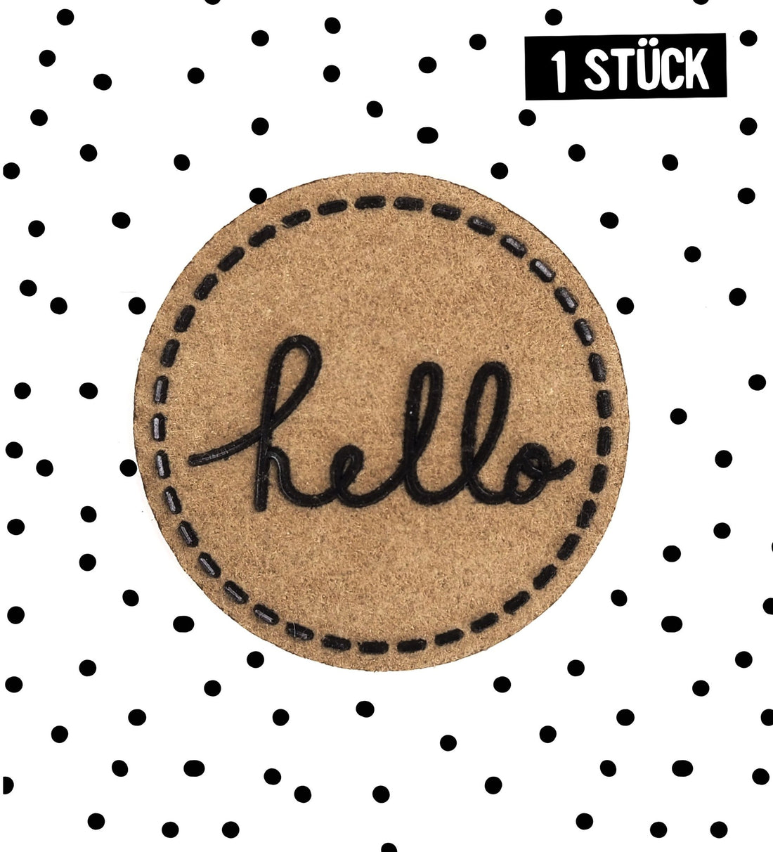 Kunstlederlabel - hello *iron - on* - Paul &amp; Clara