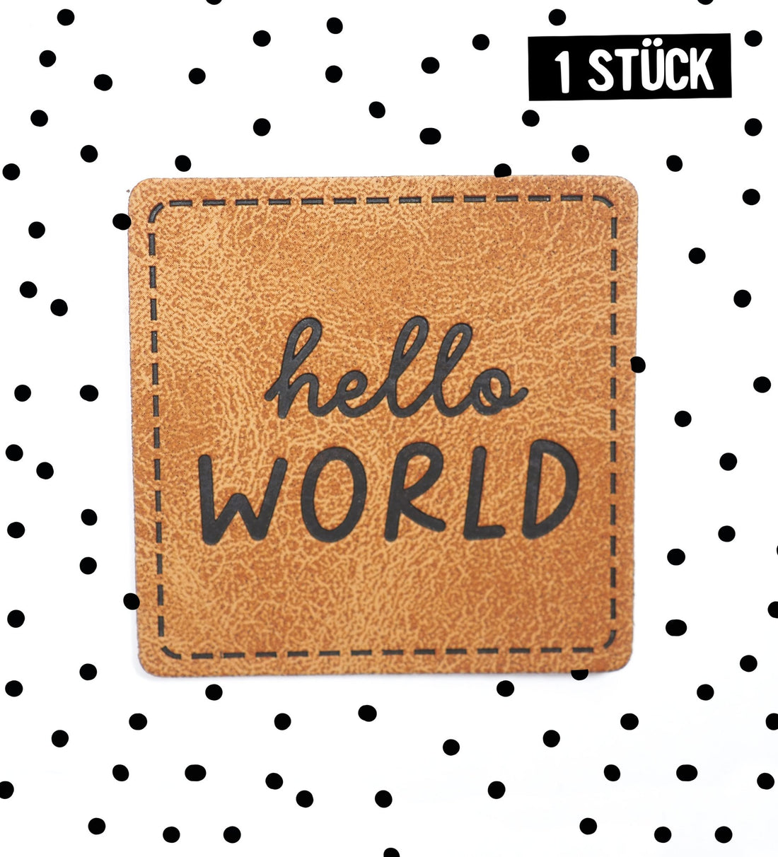 Kunstlederlabel - hello world *iron - on* - Paul &amp; Clara